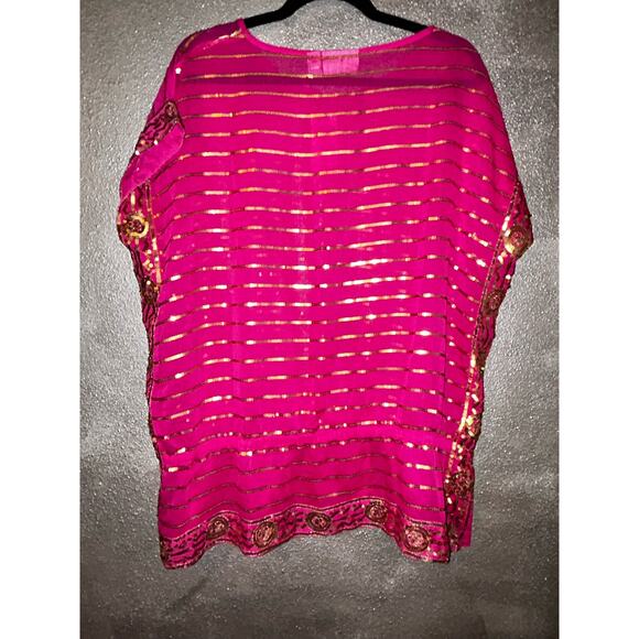 Chico’s  Sequin Spendor Lina  Summerberry  Top Blouse  XL  NWT - Picture 6 of 6